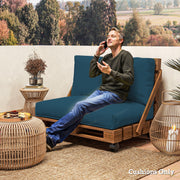 Navy Blue 2 Seater Pallet Furniture Cushions 20 cm Thick UPF20+ Fabric Outdoor Seat Pads by Outsunny