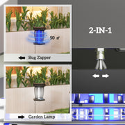 2 in 1 Electric Fly Zapper and Solar Garden Lantern with USB Rechargeable Light by Outsunny AOSOM