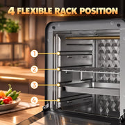 Close-up of the oven interior showing 4 numbered rack positions