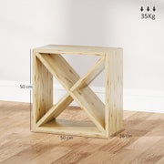 Set of 2 Wooden Wine Racks for 24 Bottles Each Ideal for Tabletop Storage Natural Wood AOSOM