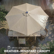 LED Garden Parasol with Adjustable UPF 50+ Shade and Solar Lighting for Day and Night Use Outsunny