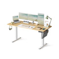 160x70cm Electric Height Adjustable Desk for Home Office with 4 Memory Settings , White & Oak