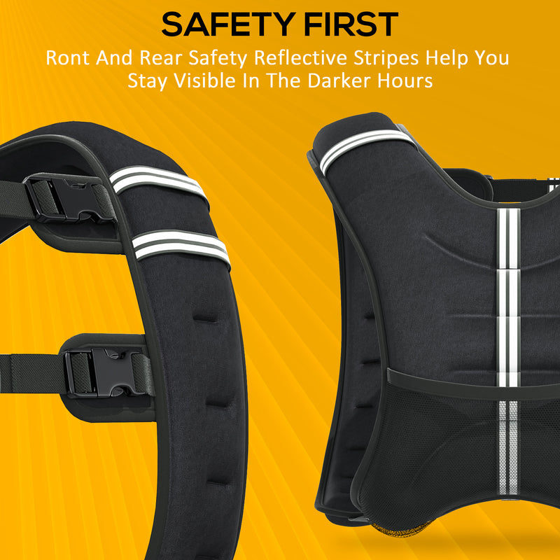 5kg Weighted Running Vest With Adjustable Straps and Reflective Safety Strips Grey AOSOM