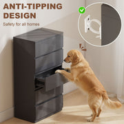 Chest of Drawers with 5 Spacious Storage Drawers for Bedroom Organisation High Gloss Grey AOSOM