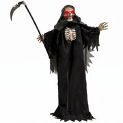 HOMCOM 170cm animated Grim Reaper with scythe, black robe, glowing red eyes and lit ribcage