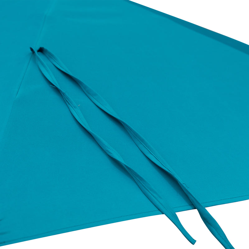 Sky Blue 4.6m Double Garden Parasol With Crank Handle For Large Outdoor Shade