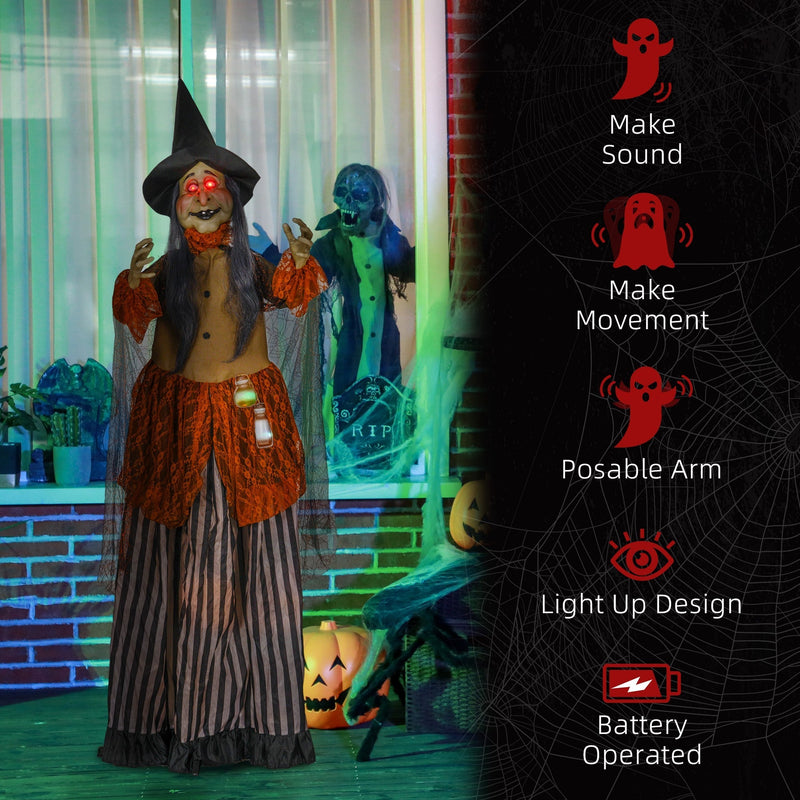 Icon panel listing sound, movement, posable arm, light-up design and battery features