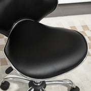 Adjustable Swivel Salon Stool with Wheels for Beauty Treatments and Spa Use, Black