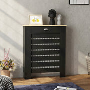 Radiator Cover with Storage Drawer for Safe Hallway Heating Black Wood Effect Homcom