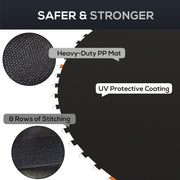 12ft Trampoline Replacement Mat with Spring Tool and 72 V Hooks for Outdoor Use Black AOSOM