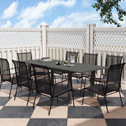 Grey Aluminium Extending Garden Table for 6 to 8 Seater with Slatted Top by Outsunny
