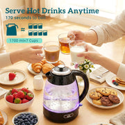 Fast Boil Kettle and 2 Slice Toaster Set with Adjustable Browning Control Black AOSOM
