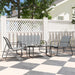 4 Piece Garden Furniture Set Light Grey Patio Sofa Set With Glass Table by Outsunny