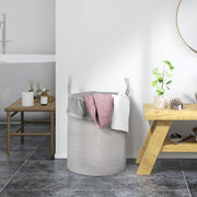 Cotton Rope Laundry Basket 36L With Easy Carry Handles For Clothes Storage, Grey