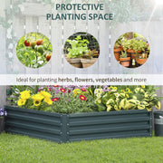 Green Steel Raised Garden Bed 120 x 120cm for Vegetables Herbs and Flowers Outdoors