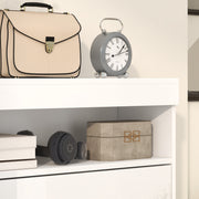 Shoe Storage Cabinet With Flip Doors Holds 16 Pairs Space Saving Design White