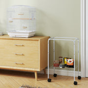 White Bird Cage with Stand and Storage for Budgies Canaries Finches Easy Clean Tray