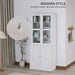 White Double Storage Display Cabinet with Shelves by HOMCOM