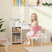 White Rabbit Themed Kids Desk and Chair Set with Storage for Ages 3-6 by AIYAPLAY