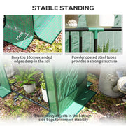 Three Tier Mini Greenhouse With Shelves For Outdoor Plant Growth Protection Green AOSOM