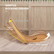 Modern Wooden Outdoor Rocking Chair with Slatted Seat Ideal for Garden or Patio Use, Teak Outsunny