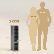 CD Storage Shelves Set of 2 with Adjustable Compartments for Organising Media Light Grey AOSOM