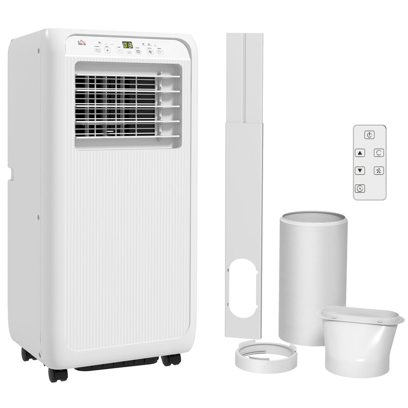9000 BTU Portable Air Conditioner with Dehumidifier Timer and Wheels for Rooms up to 28m² White