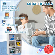Kids Storage Unit With 3 Fabric Drawers Ideal for Toys and Books White AOSOM