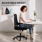 Ergonomic Mesh Office Chair With Adjustable Height And Flip Up Arms For Home Desk Black AOSOM