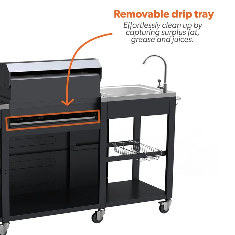 Outdoor Kitchen 4 Burner Gas BBQ with Side Burner