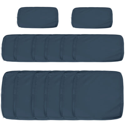 Blue Garden Rattan Sofa Cushion Cover Replacement Weather-Resistant No Cushion by Outsunny