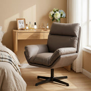 Cat Scratch Resistant Swivel Armchair with Thick Cushion for Relaxing at Home Dark Brown AOSOM