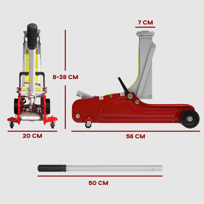 Hydraulic Trolley Jack for Easy Home Car and SUV Maintenance 2.5 Ton Red