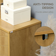 Vintage Wooden Storage Cabinet with Chevron Doors Ideal for Living Room or Bedroom