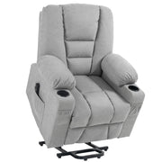 Electric Rise and Recline Chair for Elderly with Remote and Cup Holder Light Grey