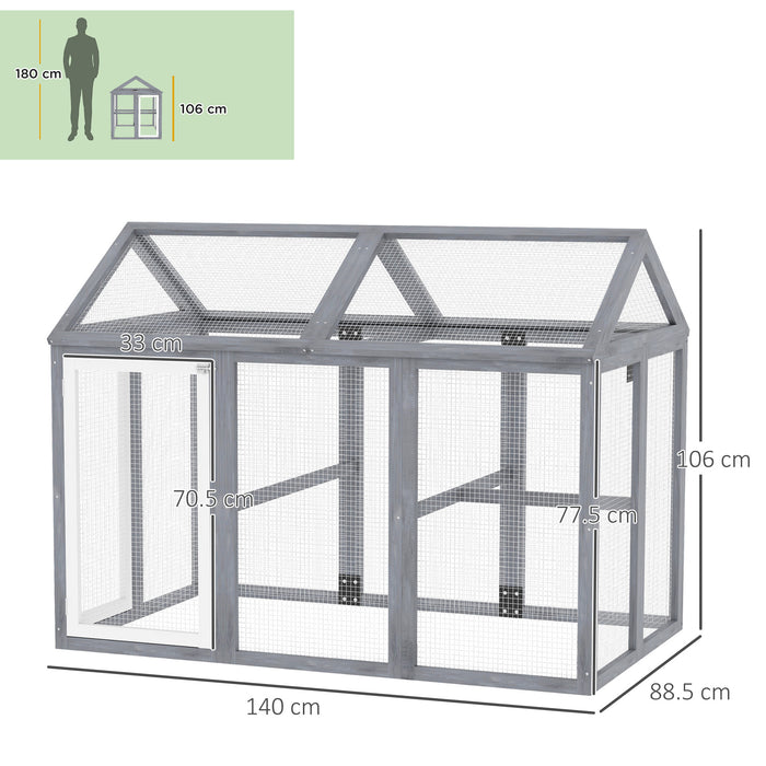 Large Wooden Chicken Run with Combinable Design and Secure Enclosure by PawHut
