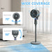 Grey Pedestal Air Circulation Fan with Oscillating Function and Light Off by HOMCOM