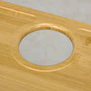 Portable Bamboo Picnic Table with Wine and Glass Holders for Outdoor Use, Natural AOSOM