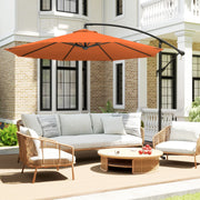 3m Orange Cantilever Parasol with Cross Base for Unobstructed Garden Shade Outsunny