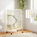 4 Level Rolling Small Animal Cage With Ramps Water Bottle and Deep Tray Beige by PawHut