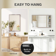HOMCOM Wall Bathroom Mirror, 40 x 60 cm Wall-Mounted Mirror for Living Room, Bedroom, Hallway, Grey AOSOM