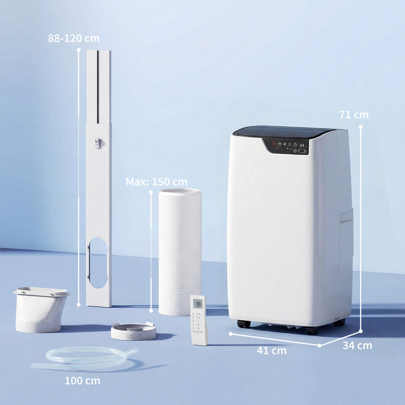 Portable Air Conditioner | 14,000 BTU | WiFi & Voice Control | 4-in-1 | White & Black Homcom