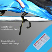 Trampoline Safety Pad for 12ft Round Trampolines Cushioned Edge Protection Light Blue AOSOM