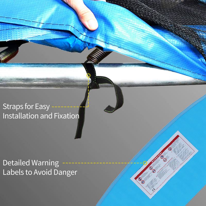 Trampoline Safety Pad for 12ft Round Trampolines Cushioned Edge Protection Light Blue AOSOM