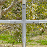 Large Metal Chicken Coop with Weatherproof Cover for Outdoor Use 5.7 x 2.8 x 2m Silver