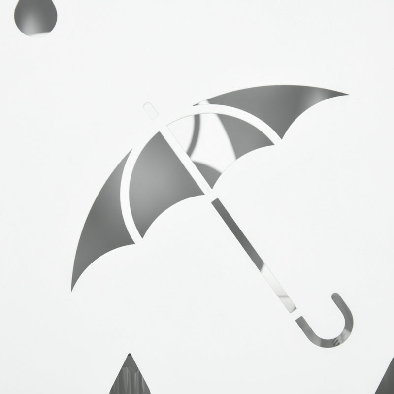 Steel Umbrella Stand for Hallway Storage Holds Up to 6 Umbrellas, White