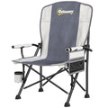 Folding Camping Chair with Padded Seat and Stable Frame for Uneven Ground Light Grey
