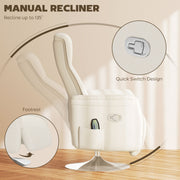 Cream 10 Point Massage Recliner Chair with Padded Seat by HOMCOM