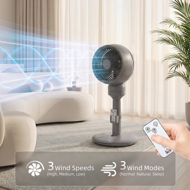 Electric Air Circulator Fan with Remote and Timer for Home or Office Comfort Grey
