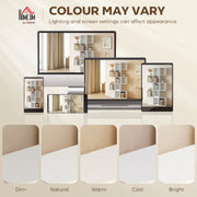 HOMCOM 5-Tier Bookshelf, S Shaped Geometric Bookcase with 15 Compartments, White Wood Effect AOSOM